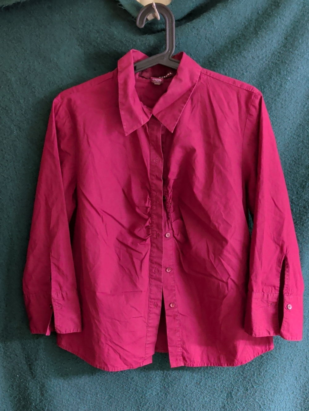 Classic Women's Button-Up Shirt - Deep Maroon